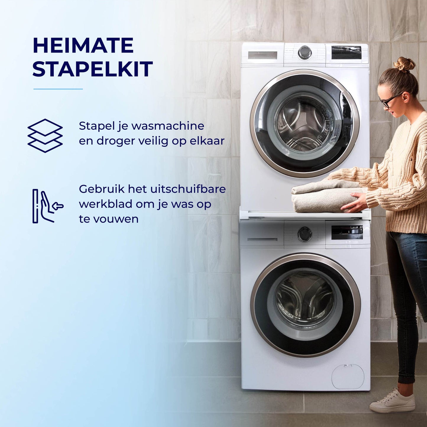 Tussenstuk Wasmachine Droger- Stapelkit