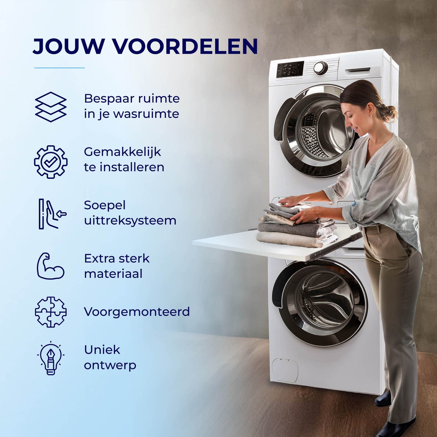 Tussenstuk Wasmachine Droger- Stapelkit