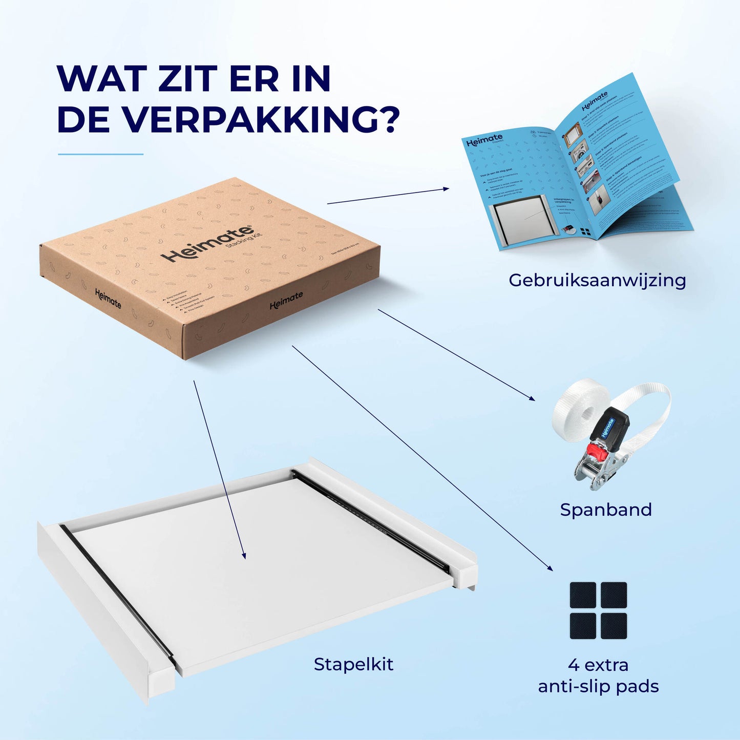 Tussenstuk Wasmachine Droger- Stapelkit
