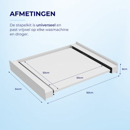 Tussenstuk Wasmachine Droger- Stapelkit