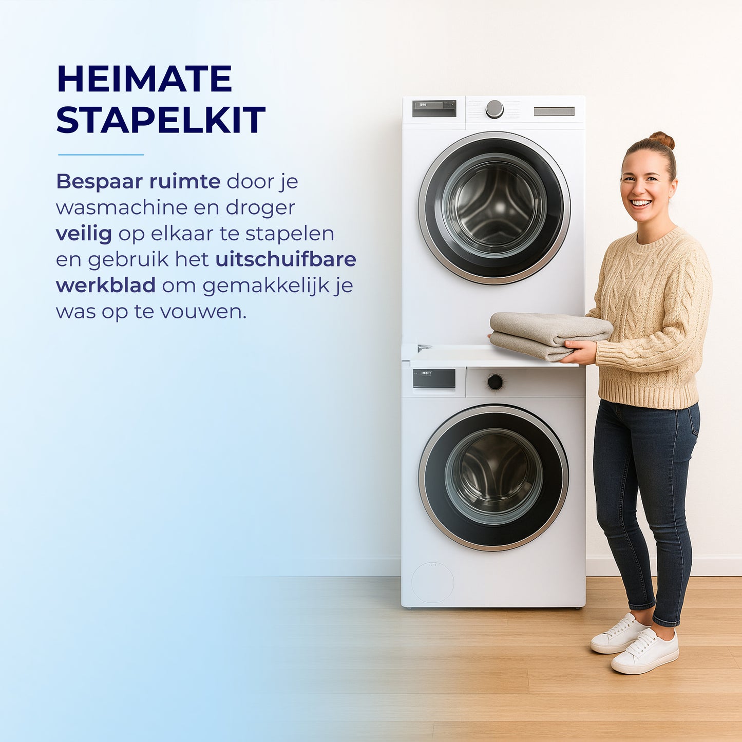 Tussenstuk Wasmachine Droger- Stapelkit