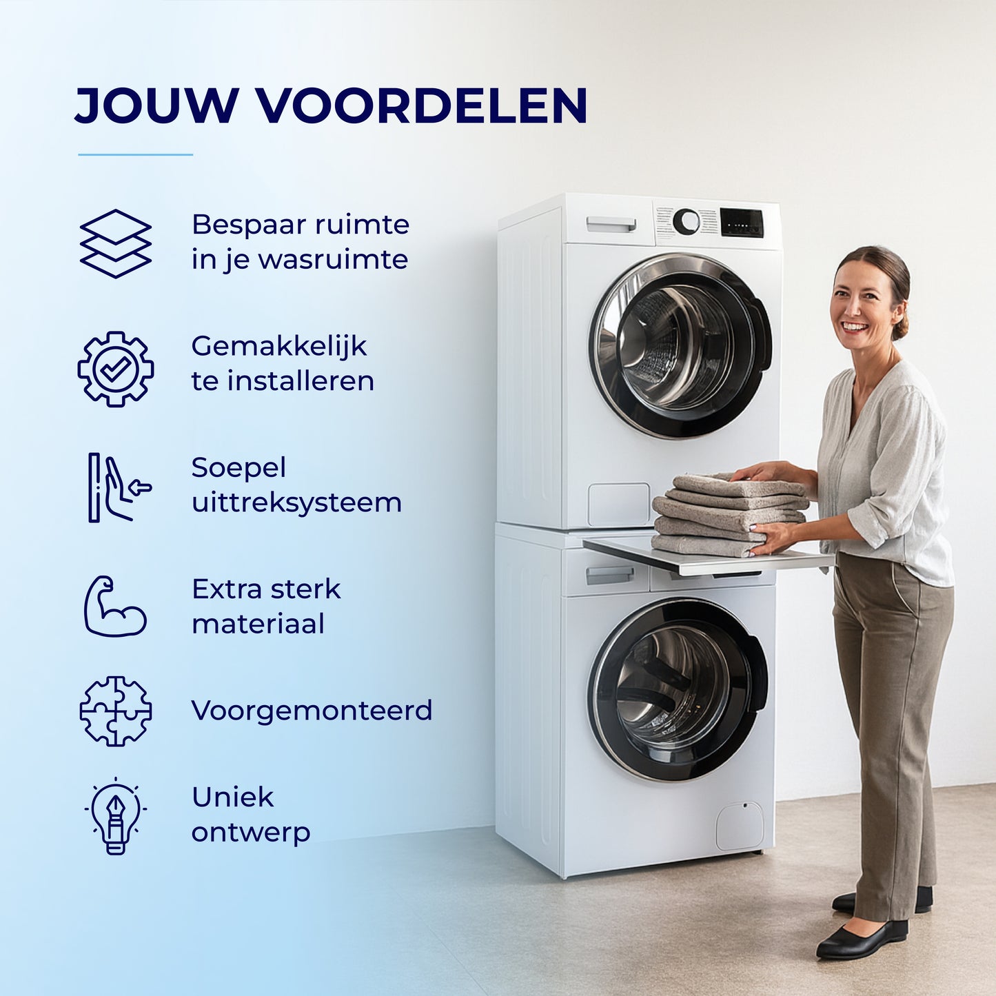Tussenstuk Wasmachine Droger- Stapelkit